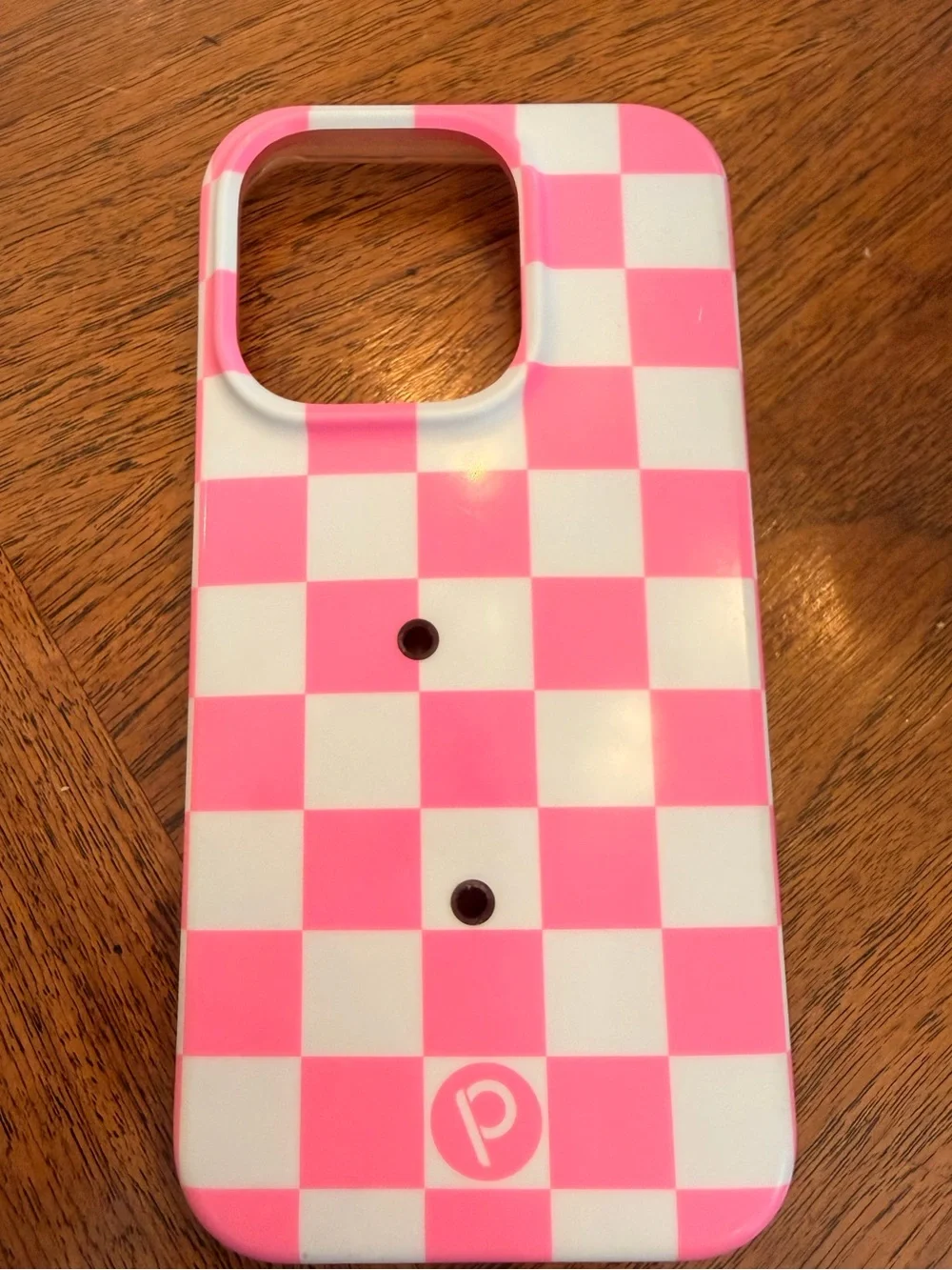 Loopy iPhone 15 pro righty pink checkered case